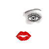 Oeil, bouche, visage, femme