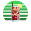 Funny cola in the sunset