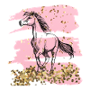 Horse gold pink glitter