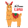 Llama animals Christmas funny motif
