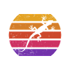 Retro lizard sunset reptiles gecko