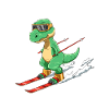 Funny T-Rex ski