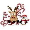 Reindeer penguin snowmen