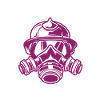 Firefighter pink fire helmet