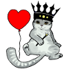 Cat birthday king heart congratulation