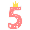 Nummer 5 mit Krone