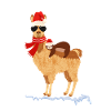 Cool alpaca lama Christmas deco sloth snow