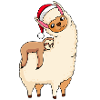 llama sleeping alpaca sloth christmas