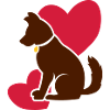 Cute dog with hearts
