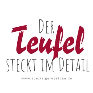 „Der Teufel steckt im D..” in dunkelroter Schrift
