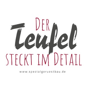 „Der Teufel steckt im D..” in dunkelgrauer Schrift