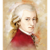 Wolfgang Amadeus Mozart in stile acquerello