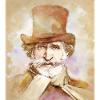 Giuseppe Verdi im Aquarell Stil