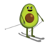 Skier - avocado on skis funny