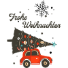 Frohe Weihnachten- Auto- Baum