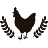 Chicken with grain motif