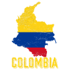 Colombia Country Shape Flag