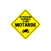 Biker caution road sign