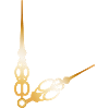 golden big and small clock hands