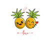 Pink love pineapple in heart