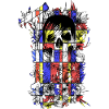 Mondrian Skull Art