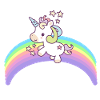 Einhorn auf dem Regenbogen