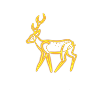 Neon yellow forest deer