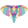 Farbe geometrischer Elefant