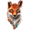 Low Poly Art Fox Wild Animal Geometric Polygon