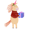 Gelbes Einhorn-Weihnachtsgeschenk