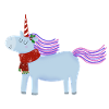 Weihnachtseinhorn mit Schal