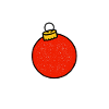 Red Christmas bauble with glitter