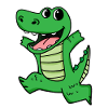 Crocodile mignon heureux drôle