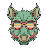 Wildschweinjagd - Wildschwein mitBrille
