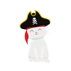 Süße Katze mit Piratenhut