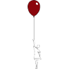 Ragazza con palloncino rosso e abito bianco