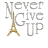 NEVER GIVE UP Silber Eiffelturm Gold