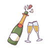 Bouteille et verres