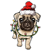Pug Santa Christmas Tree Lights
