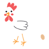 Chicken pooping an egg!
