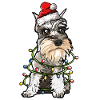 Schnauzer Santa Christmas Tree Lights