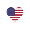 USA america flag banner heart