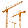 Construction cranes, construction site, industry