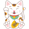 Maneki Neko Lucky Cat Encanto Japonés Japón Divertido Gif