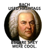 Johann Sebastian Bach hashtags saying music teacher