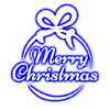 Merry Christmas Neon Blue Christmas