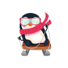 Happy Christmas, penguin on sledge