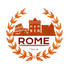 Roman landmarks in a laurel wreath