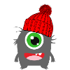 Monster Einäugi Winter red