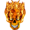 Flaming skull with flame eyes